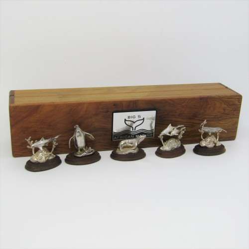 Big 5 African Marine Silver set in box by Stuart Benade