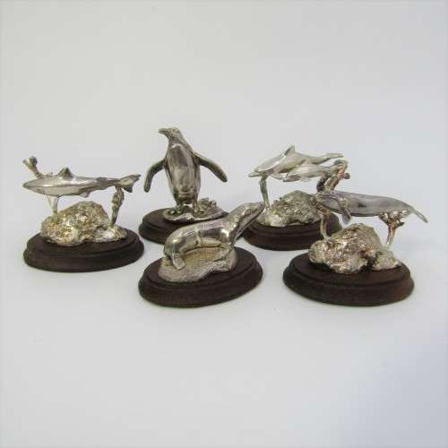 Big 5 African Marine Silver set in box by Stuart Benade