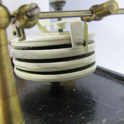 Antique desk top recordable barograph in metal case - no makers mark