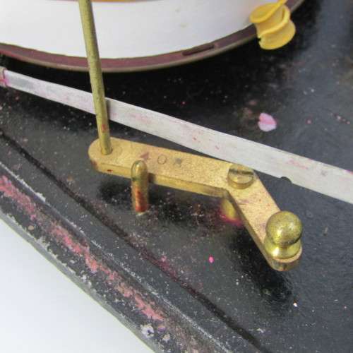 Antique desk top recordable barograph in metal case - no makers mark
