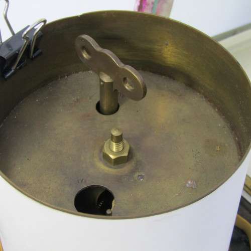 Antique desk top recordable barograph in metal case - no makers mark