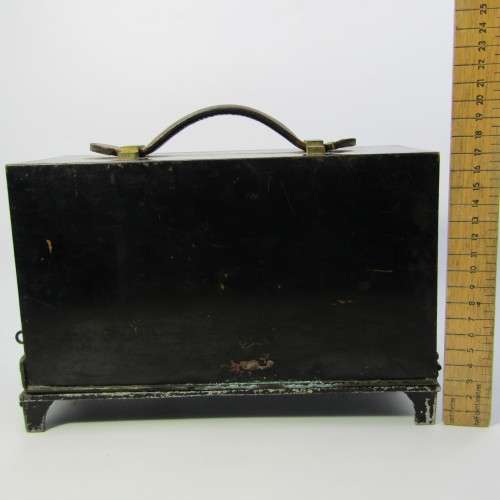 Antique desk top recordable barograph in metal case - no makers mark