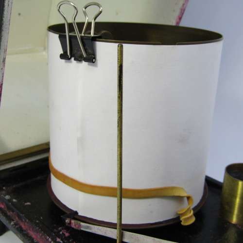 Antique desk top recordable barograph in metal case - no makers mark