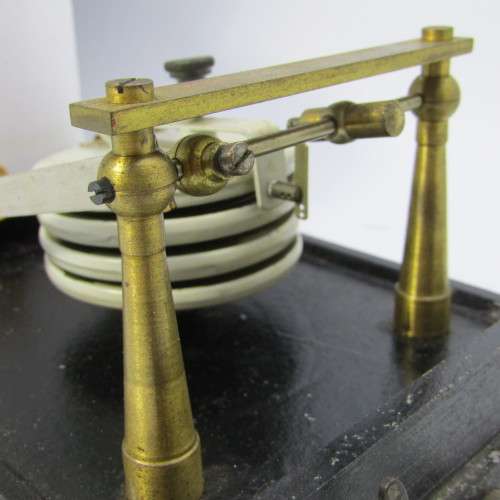 Antique desk top recordable barograph in metal case - no makers mark