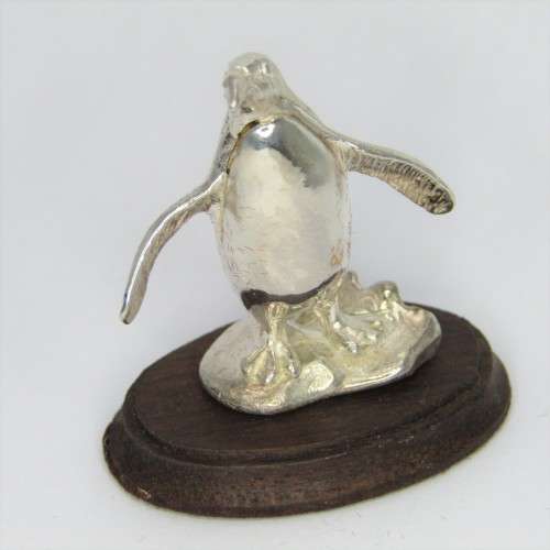 Sterling silver African penguin Sculpture by Stuart Benade