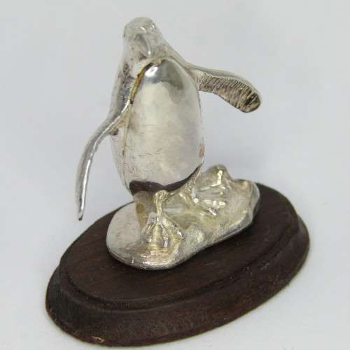 Sterling silver African penguin Sculpture by Stuart Benade
