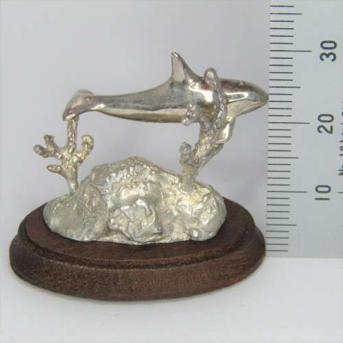 Silver Sculpture `Orca` by Stuart Benade