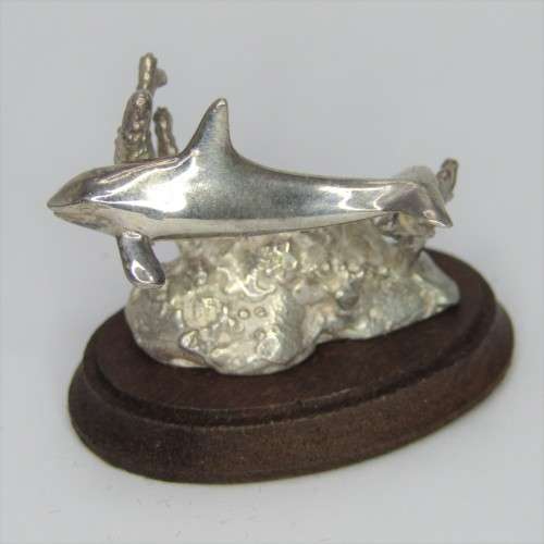 Silver Sculpture `Orca` by Stuart Benade