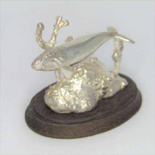 Silver Sculpture `Southern Right Whale` by Stuart Benade