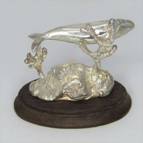 Silver Sculpture `Southern Right Whale` by Stuart Benade