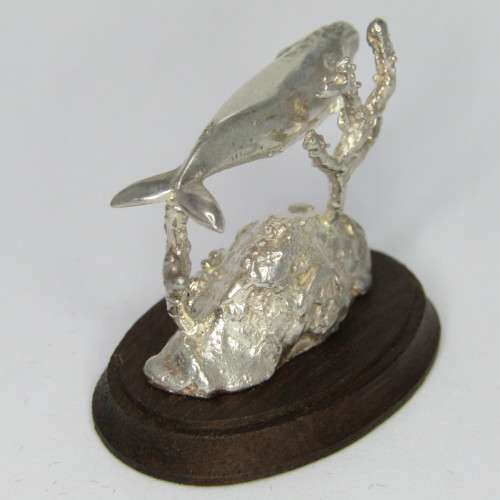 Silver Sculpture `Southern Right Whale` by Stuart Benade