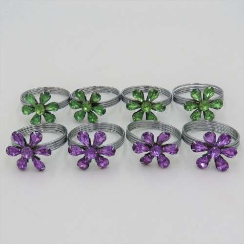 Lot of 8 flower shaped napkin rings