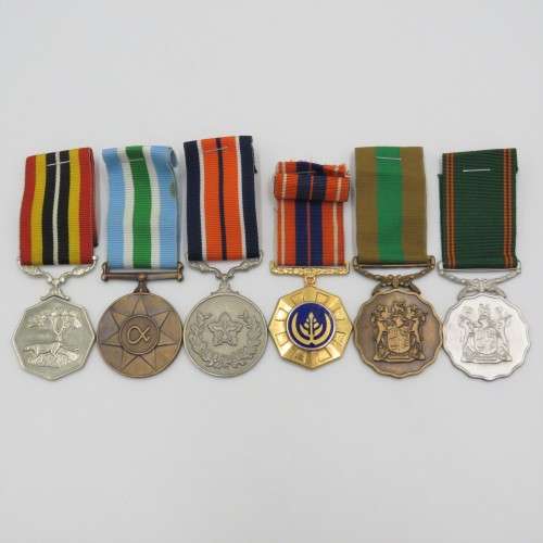 Set of 6 SADF Border War medals issued to 72110216 KV Lieutenant T.G. Swanepoel