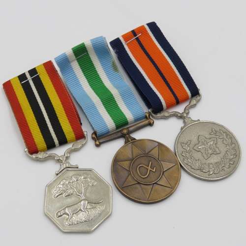 Set of 6 SADF Border War medals issued to 72110216 KV Lieutenant T.G. Swanepoel