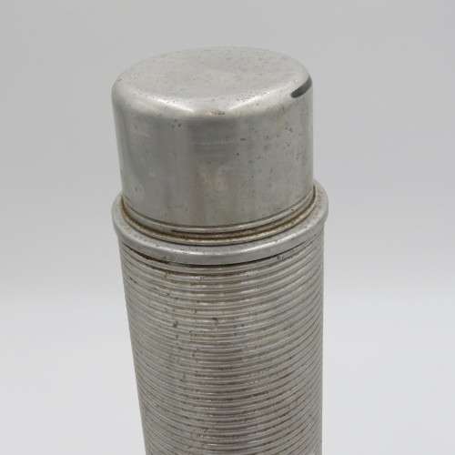 Vintage Icy-Hot brand aluminum vacuum bottle flash - Needs cork stopper - 34 cm High