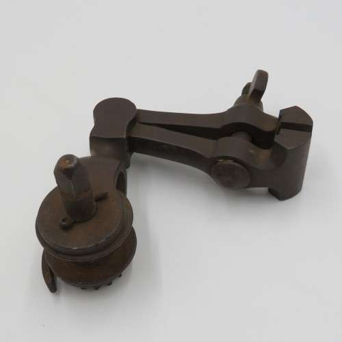 Antique vise clamp with ratchet winch pulley