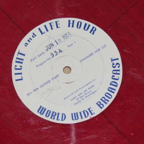 1951 Light and Life Hour world wide broadcast Sermon vinyl record