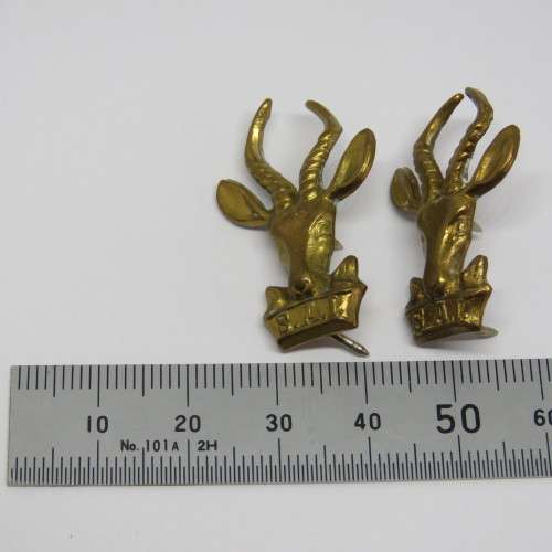 Pair of SADF brass Infantry collar badges