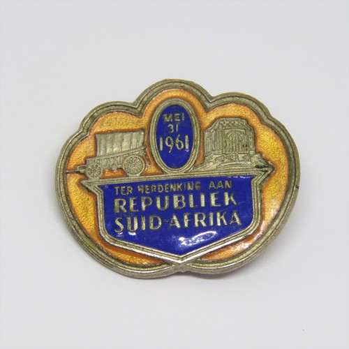 1961 Ter Herdenking aan Republiek Suid-Afrika lapel pin badge - RD 75/1961