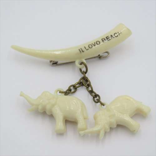 Vintage Illovo Beach souvenir brooch