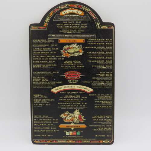 Vintage San Francisco Spur Strand wooden menu