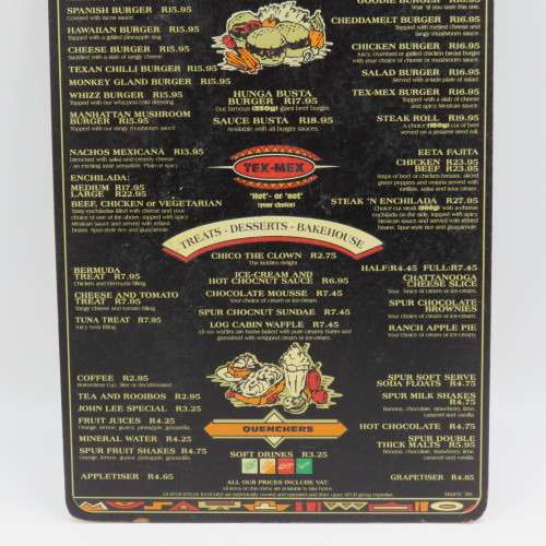 Vintage San Francisco Spur Strand wooden menu