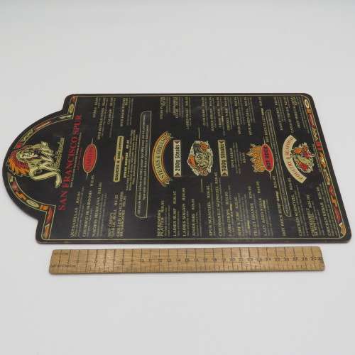 Vintage San Francisco Spur Strand wooden menu