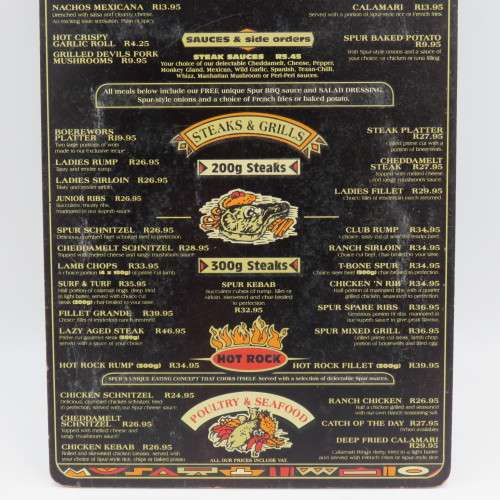 Vintage San Francisco Spur Strand wooden menu