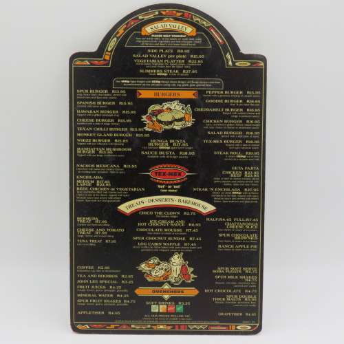 Vintage San Francisco Spur Strand wooden menu