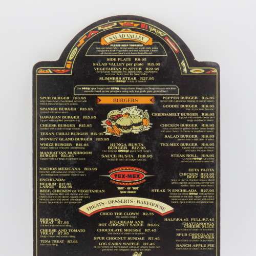 Vintage San Francisco Spur Strand wooden menu