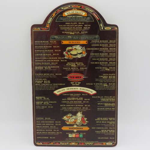 Vintage San Francisco Spur Strand wooden menu