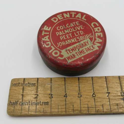 Vintage Colgate Dental cream - Temporary war-time pack tin - Empty