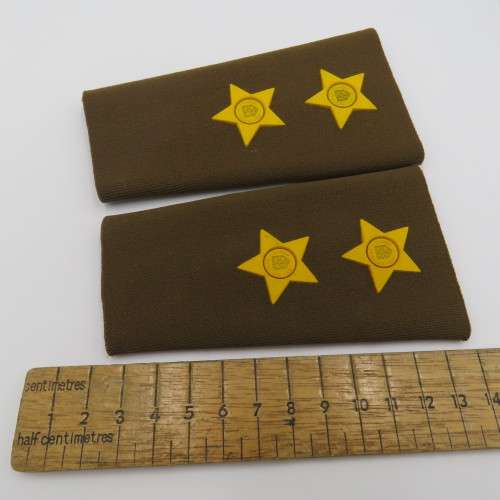 Pair of SADF Lieutenant rank epaulettes - Tupperware