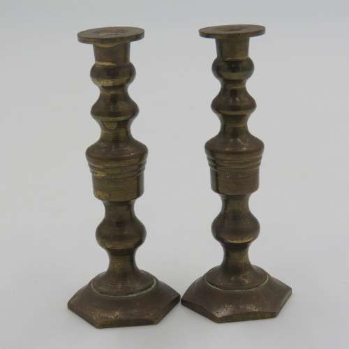 Pair of Miniature brass candle sticks