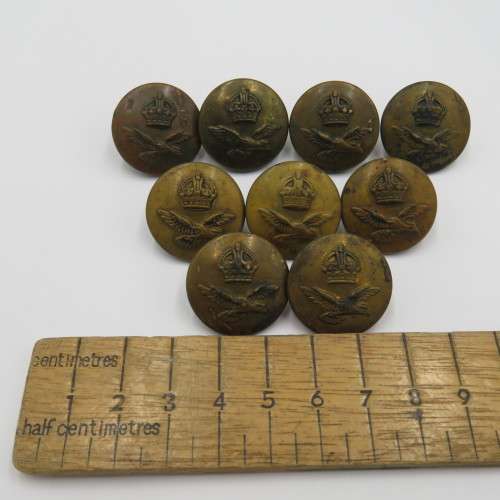 Lot of 9 WW2 Royal Air Force uniform buttons