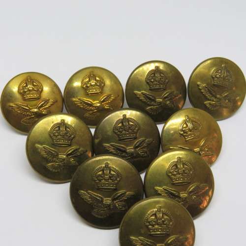 Lot of 10 Large WW2 Royal Air Force buttons