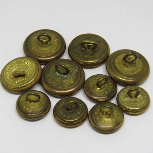 Lot of 10 WW2 Royal Air Force buttons - 5 Large, 5 small