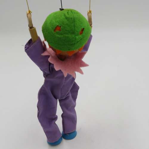 Vintage Pelham Puppets wooden clown marionette toy - Needs new strings