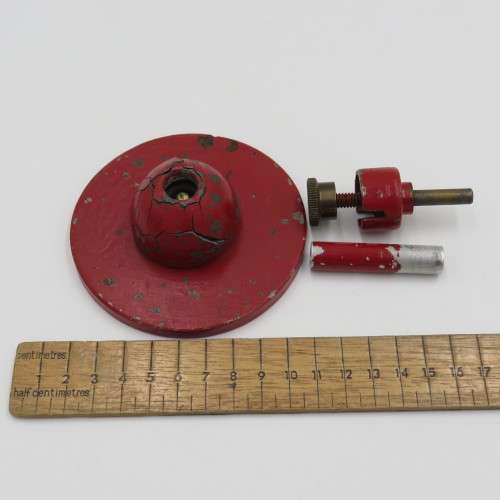 Antique Portable wool winder in wooden case - Foot piece cracked