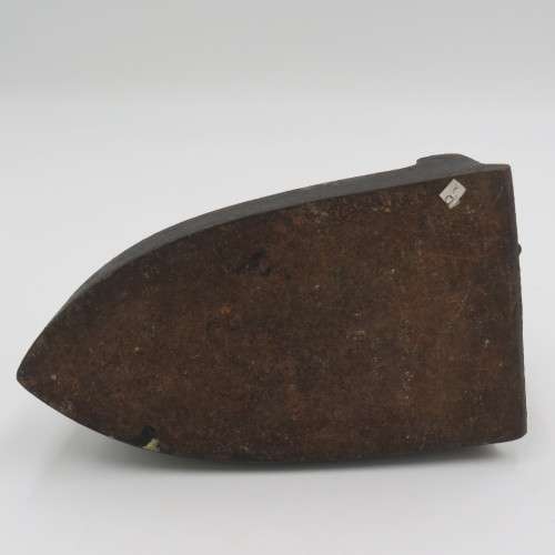 Antique Max EI6 Dresden Patent coal iron with wooden handle