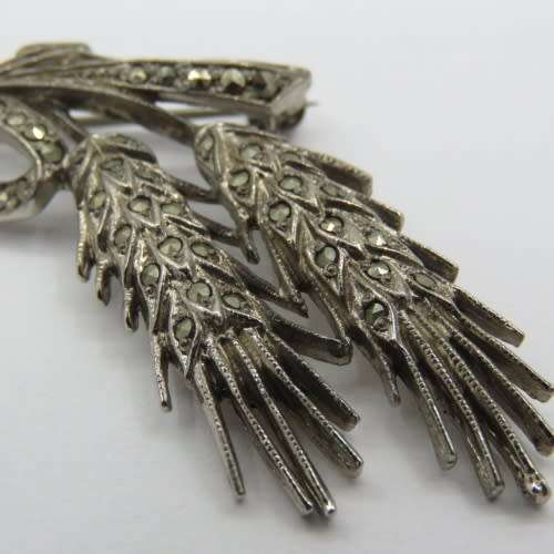 Vintage marcasite brooch with with wheat ears