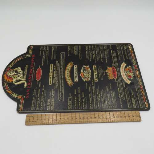 Lot of 6 vintage wooden spur menus for placemats