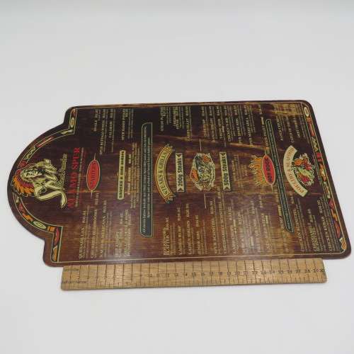 Vintage Alamo Spur Bellville wooden menu - Spur Burger R13,95