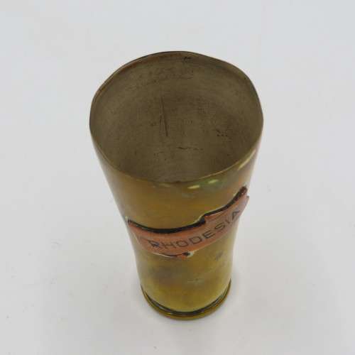 Vintage Rhodesia trench art shot glass made of bullet casing