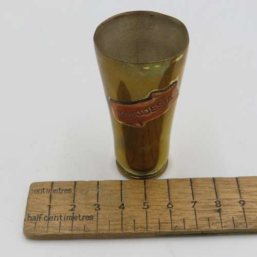 Vintage Rhodesia trench art shot glass made of bullet casing