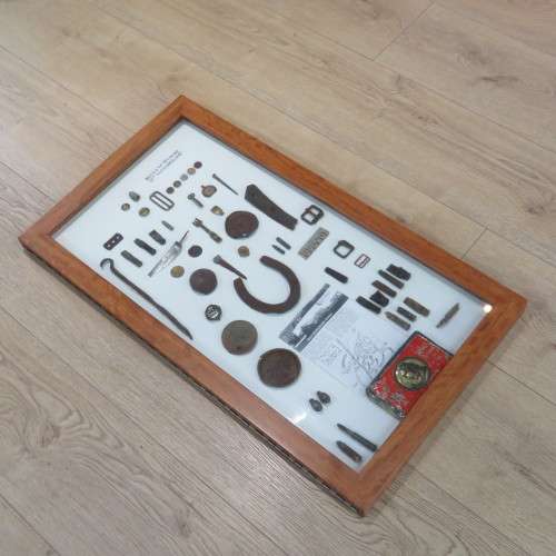 Boer War Battle of Belmont artifact display - 90 x 49 cm