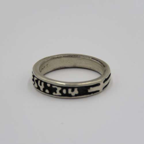 Sterling silver ring with inscription 1 Thes 4:3-4 - Weighs 3,7 g - Size L