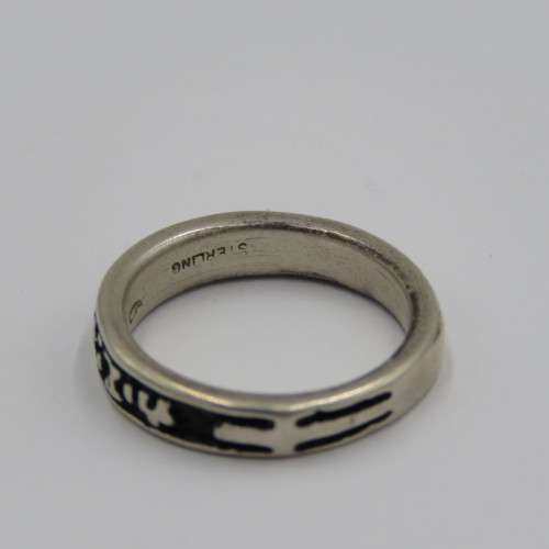 Sterling silver ring with inscription 1 Thes 4:3-4 - Weighs 3,7 g - Size L