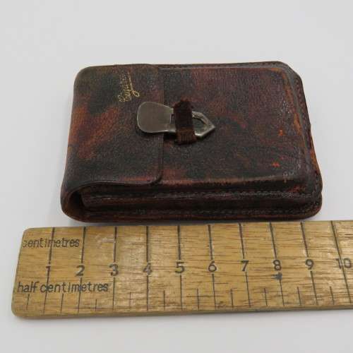 Antique leather cigarette pouch