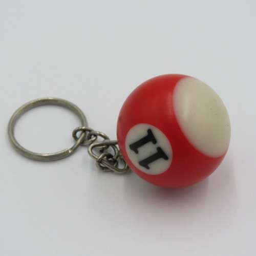 Number 11 pool ball keyring holder